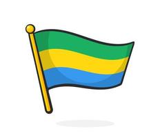 dessin animé illustration de drapeau de Gabon vecteur