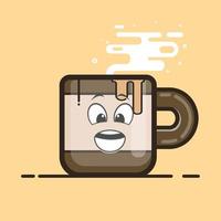 caractère de tasse de café vecteur