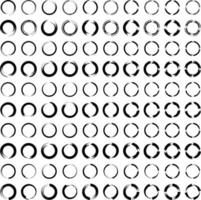 grunge cercle mince ligne noir abstrait forme 50 ensemble vecteur
