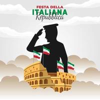 affiche du jour de la république italienne vecteur