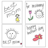 les mères journée salutation cartes ensemble, stylisé salutation cartes pour maman vecteur