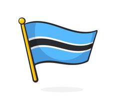 dessin animé illustration de drapeau de le botswana vecteur