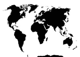 monde carte noir et blanc vecteur