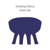 mariage palais dans forme de bol dans kazan ville, tatarstan, Russie. vecteur silhouette sur une blanc Contexte.