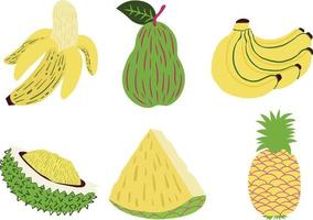 ensemble de tropical des fruits. vecteur illustration dans griffonnage style.