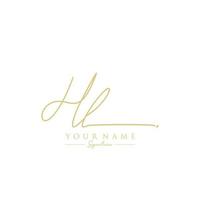 lettre hl signature logo template vecteur