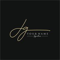 lettre jg signature logo template vecteur