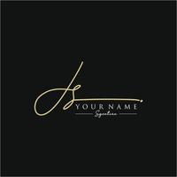 lettre js signature logo template vecteur