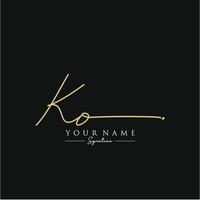 lettre ko signature logo template vecteur