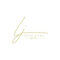 lettre lj signature logo template vecteur