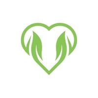 l'amour avec feuille vert la nature Créatif logo vecteur