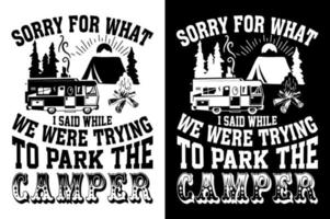 camping typographie citations t chemise vecteur illustration conception