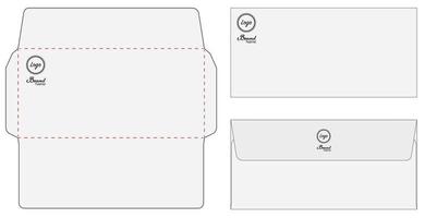 enveloppe die cut maquette vecteur de modèle