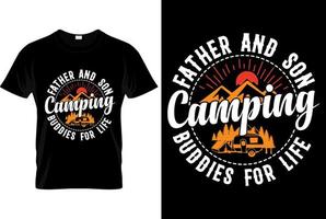 camping typographie citations t chemise vecteur illustration conception