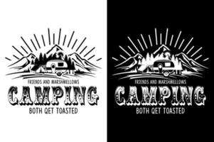 camping typographie citations t chemise vecteur illustration conception