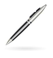 véritable stylo à bille de luxe couleur noir et argent vecteur