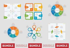 infographie paquet ensemble avec 4, 5, 6 pas, les options ou processus pour flux de travail mise en page, diagramme, annuel rapport, présentation et la toile conception. vecteur