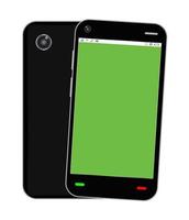 smartphone à écran vert vierge vecteur