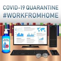travail à domicile mise en quarantaine du coronavirus covid-19 vecteur