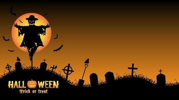 vecteur de fond de cimetière halloween