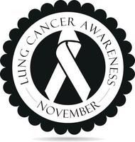 vecteur image de une badge promouvoir poumon cancer conscience mois, novembre