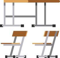 vecteur image de bureaux et chaises pour une salle de cours