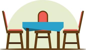 chaises et une table dans une à manger pièce vecteur