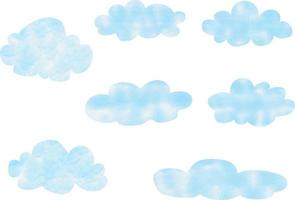 des nuages avec bleu aquarelles. vecteur