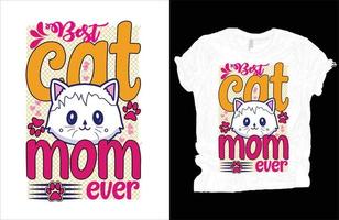 meilleur chat maman déjà T-shirt vecteur conception, de la mère journée T-shirt conception.