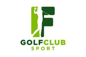 vecteur initiales lettre F avec le golf Créatif géométrique moderne logo conception.