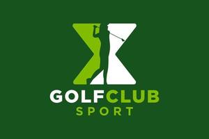 vecteur initiales lettre X avec le golf Créatif géométrique moderne logo conception.