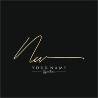 lettre nw signature logo template vecteur