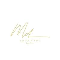 lettre md signature logo template vecteur