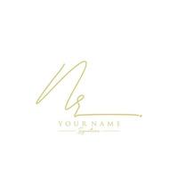 lettre nr signature logo template vecteur