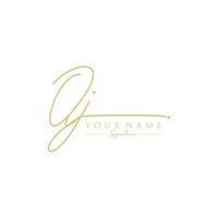 lettre oj signature logo template vecteur