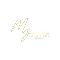 lettre mz signature logo template vecteur