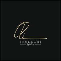 lettre qi signature logo template vecteur