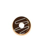 modèle de logo vectoriel donut. beignet savoureux sucré. illustration de signe de dessert. pour le café-restaurant. concept à emporter.