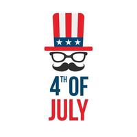 content Quatrième juillet vacances dans Etats-Unis. américain indépendance journée uni États drapeau, étoiles et rayures vecteur