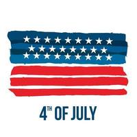 4e de juillet, indépendance journée salutation conception avec Etats-Unis patriotique couleurs feu d'artifice éclater des rayons. vecteur illustration.