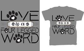 mignonne l'amour une quatre pattes mot porter secours chats et chiens conception prime T-shirt vecteur
