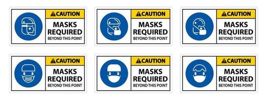 masques de symboles d'avertissement requis au-delà de ce signe de point