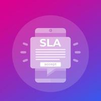 SLA, accord de niveau de service dans l'application mobile, vector art