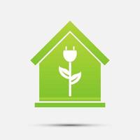 icône de la maison écologique. emblème ou logo écologique de la maison verte. illustration vectorielle vecteur