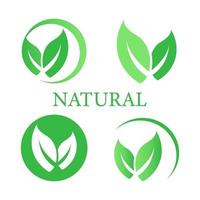 ensemble d'étiquettes, logo avec texte produit naturel.natural vector design.logo