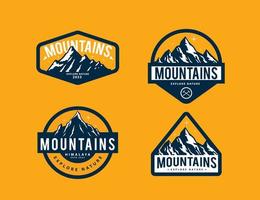 Montagne Étiquettes et badge conception vecteur