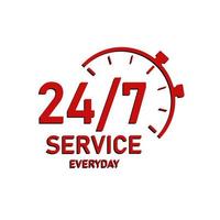 24x7 un service tous les jours vecteur conception