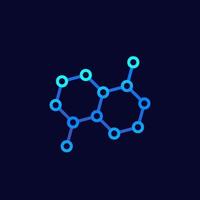 graphène, icône de vecteur de structure de molécule de carbone