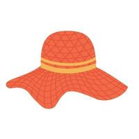 chapeau pour femme à large bord. coiffe d'été. un chapeau à larges bords. illustration vectorielle dans un style cartoon plat. vecteur