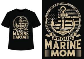 fier Marin maman T-shirt vecteur